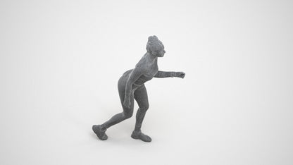 realistic 3D people woman sport, render-ready for V-Ray and Corona, FBX OBJ, wireframe three-quarter view