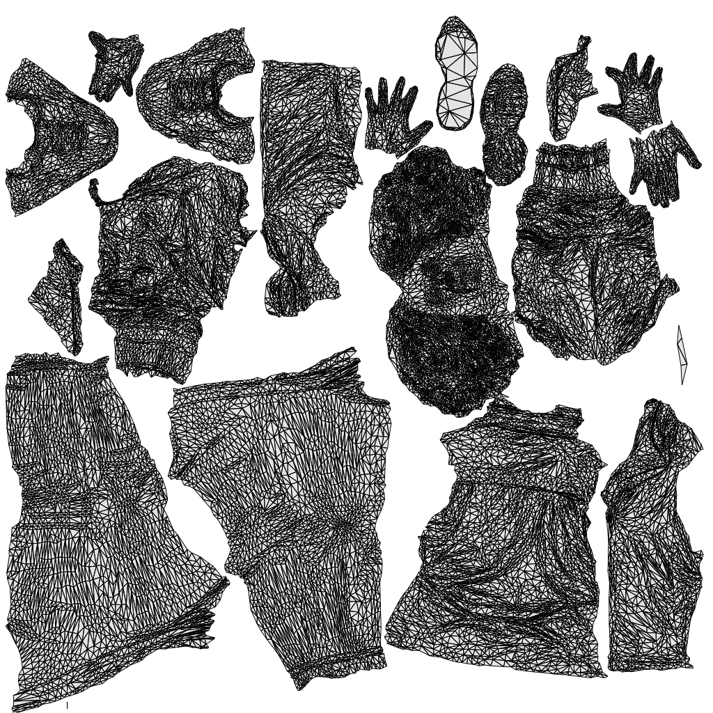 3D human model woman sport, photogrammetry scanned person for archviz, wireframe top-down view