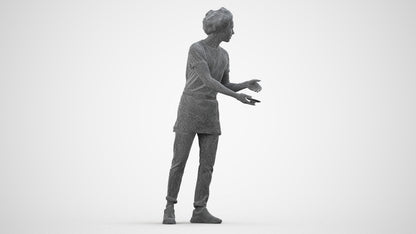 realistic 3D human man standing, archviz people FBX OBJ for Blender, wireframe side view