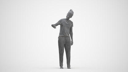 photogrammetry 3D woman bathroom, realistic human model archviz FBX, three-quarter front view render