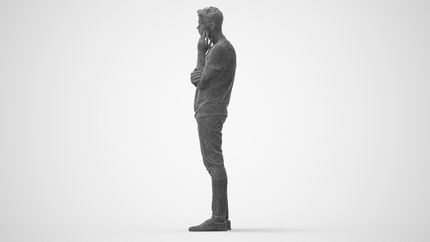 photogrammetry 3D man casual standing, realistic human model archviz FBX, square thumbnail