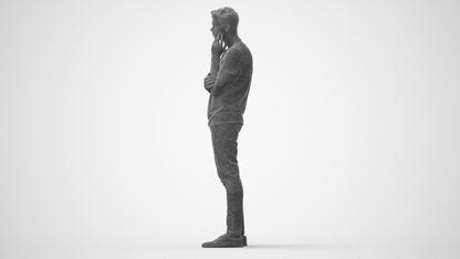 photogrammetry 3D man casual standing, realistic human model archviz FBX, square thumbnail
