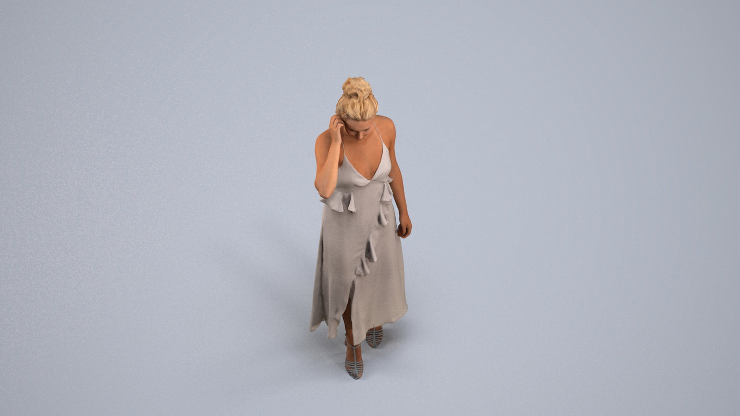 scanned 3D woman formal formalaffairs, photogrammetry people for Enscape and V-Ray, back view render