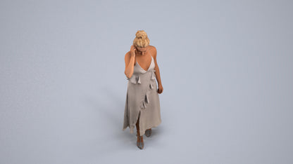 scanned 3D woman formal formalaffairs, photogrammetry people for Enscape and V-Ray, back view render