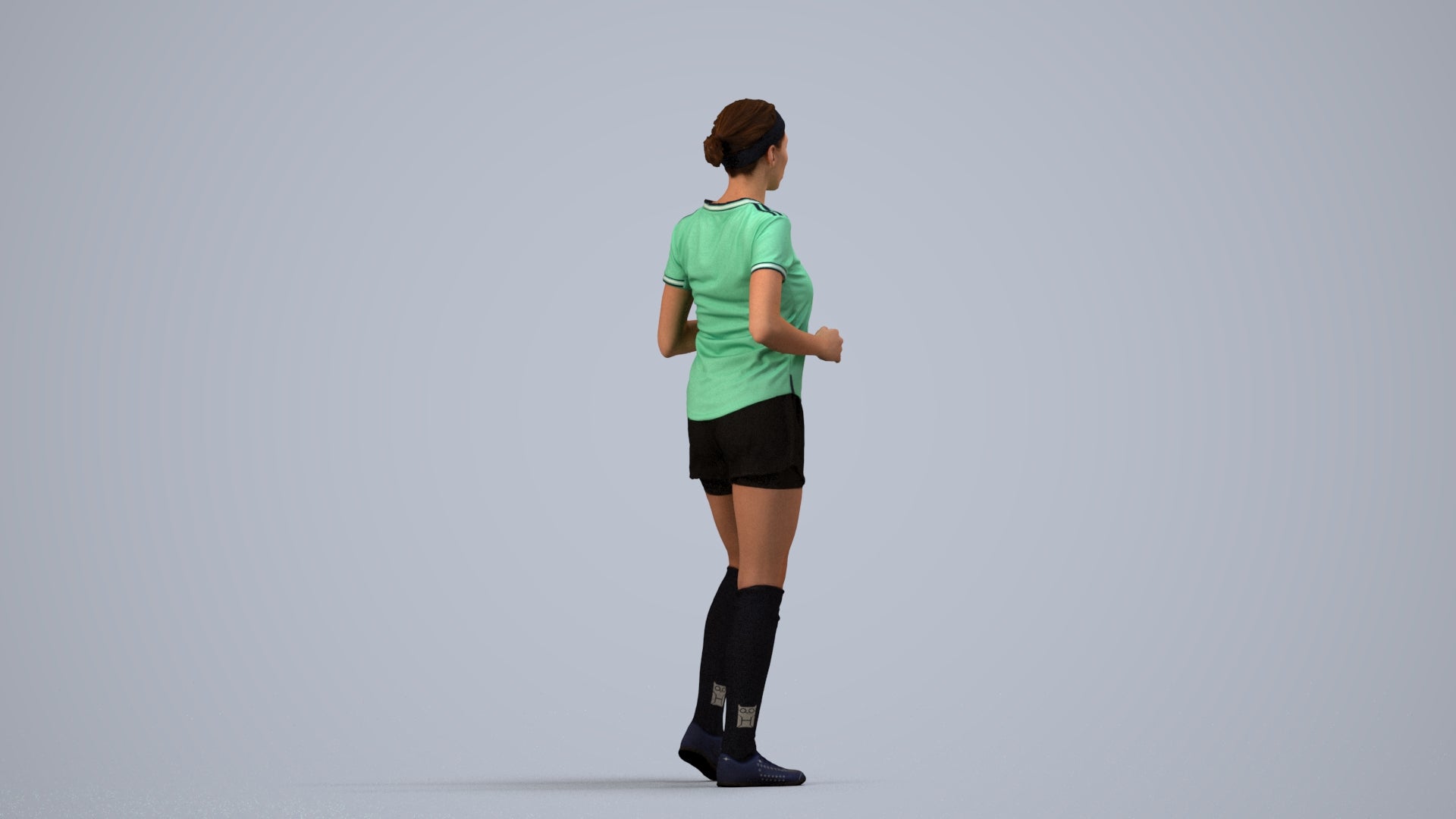scanned 3D woman sport, photogrammetry people for Enscape and V-Ray, side view render