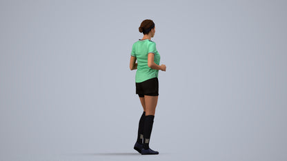 scanned 3D woman sport, photogrammetry people for Enscape and V-Ray, side view render
