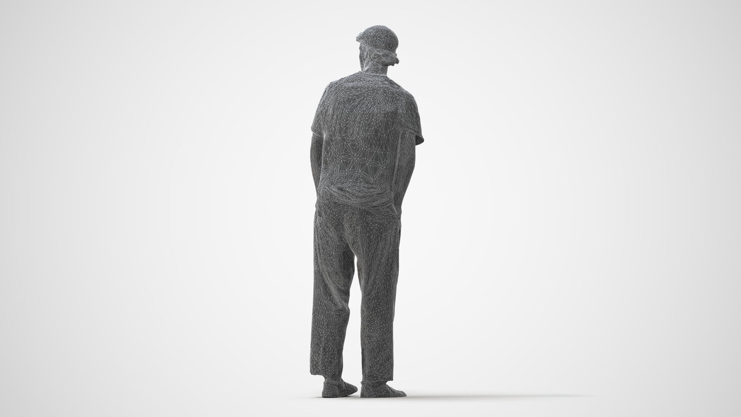 3D scanned man standing casual, photorealistic archviz people for Enscape and SketchUp, square thumbnail