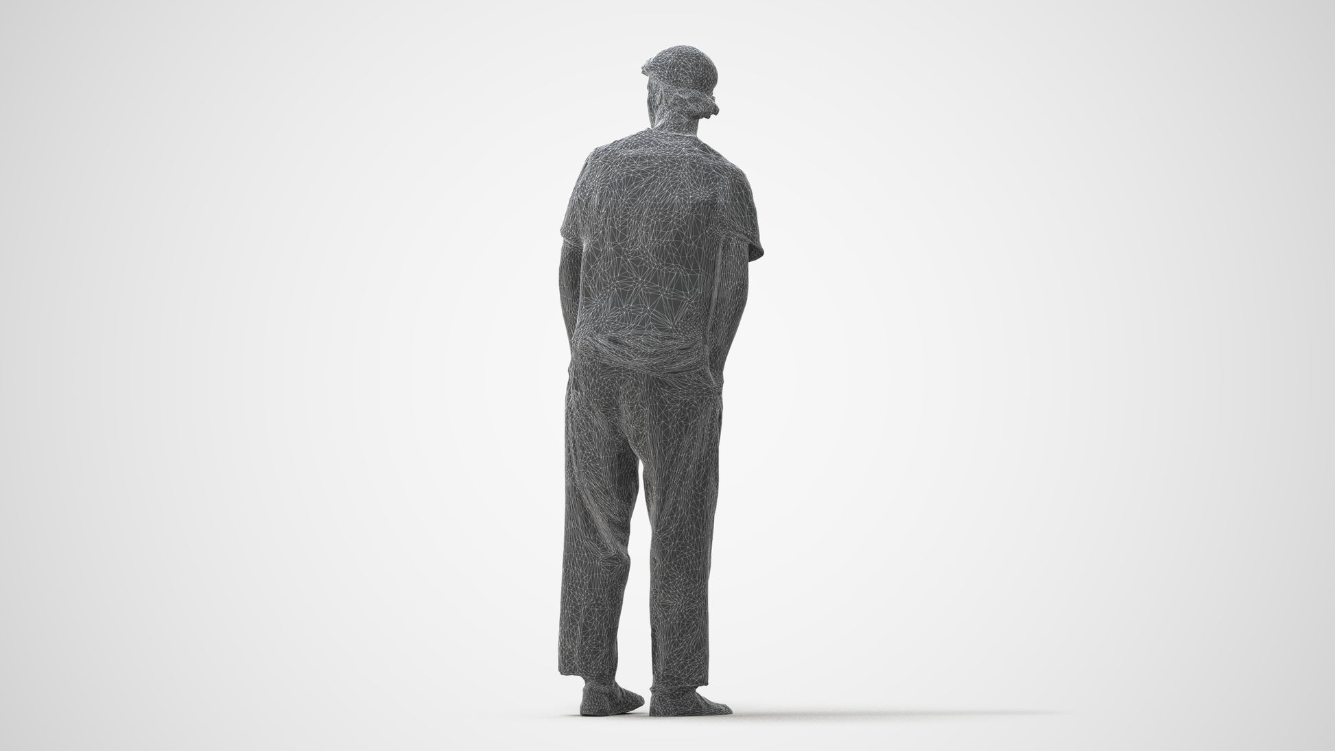 3D scanned man standing casual, photorealistic archviz people for Enscape and SketchUp, square thumbnail