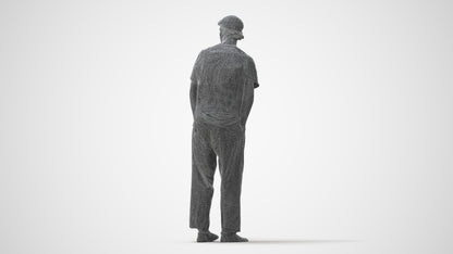 3D scanned man standing casual, photorealistic archviz people for Enscape and SketchUp, square thumbnail