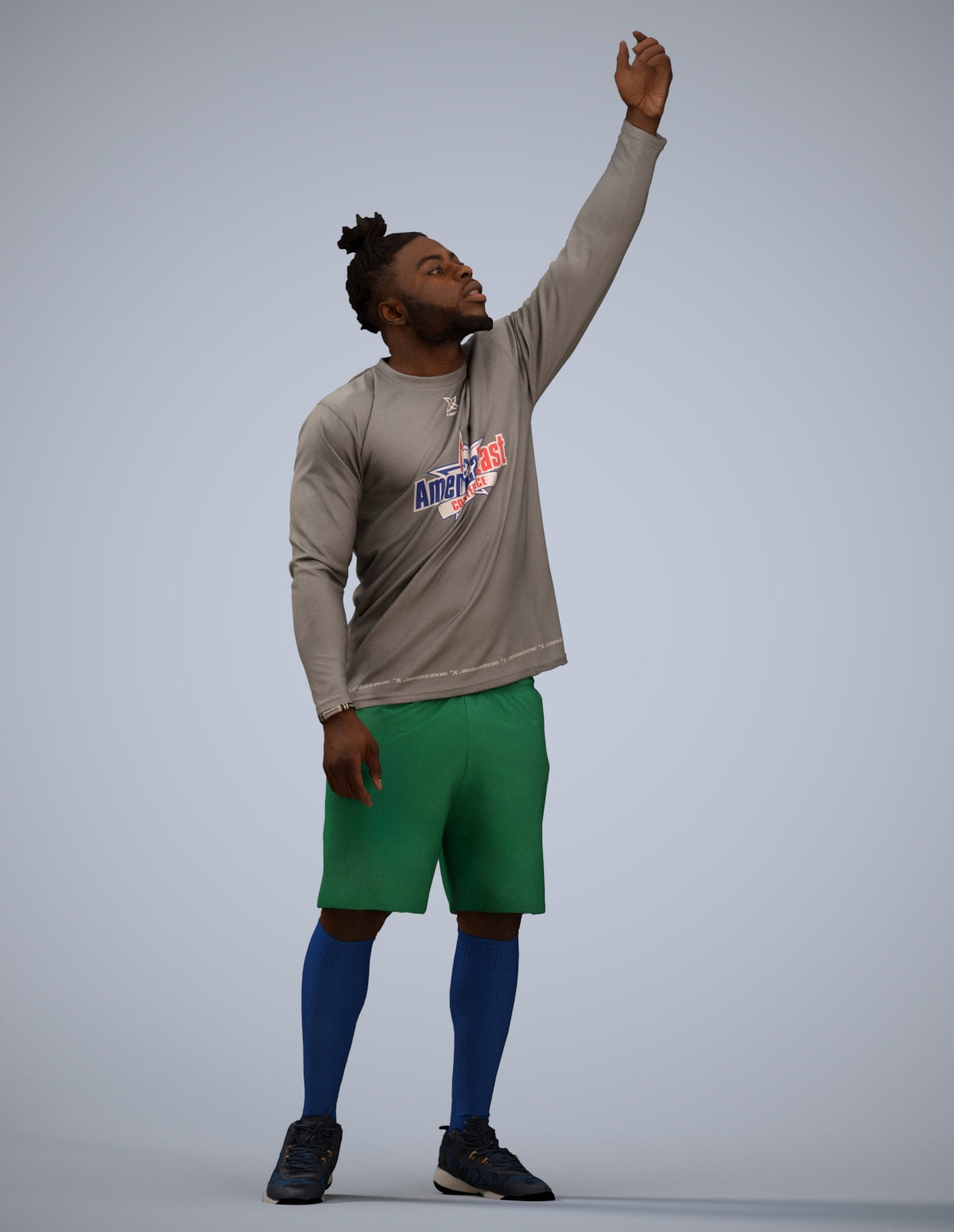 3D human model man sport, photogrammetry scanned person for archviz