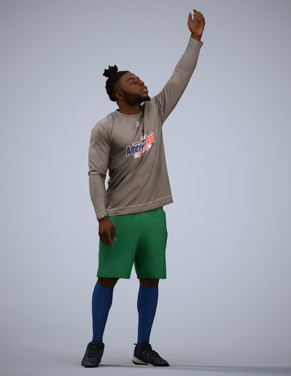 3D human model man sport, photogrammetry scanned person for archviz