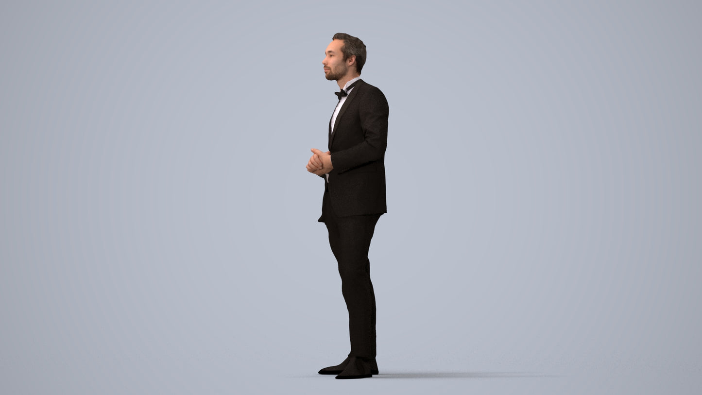realistic 3D people man formal formalaffairs, render-ready for V-Ray and Corona, FBX OBJ, three-quarter view render
