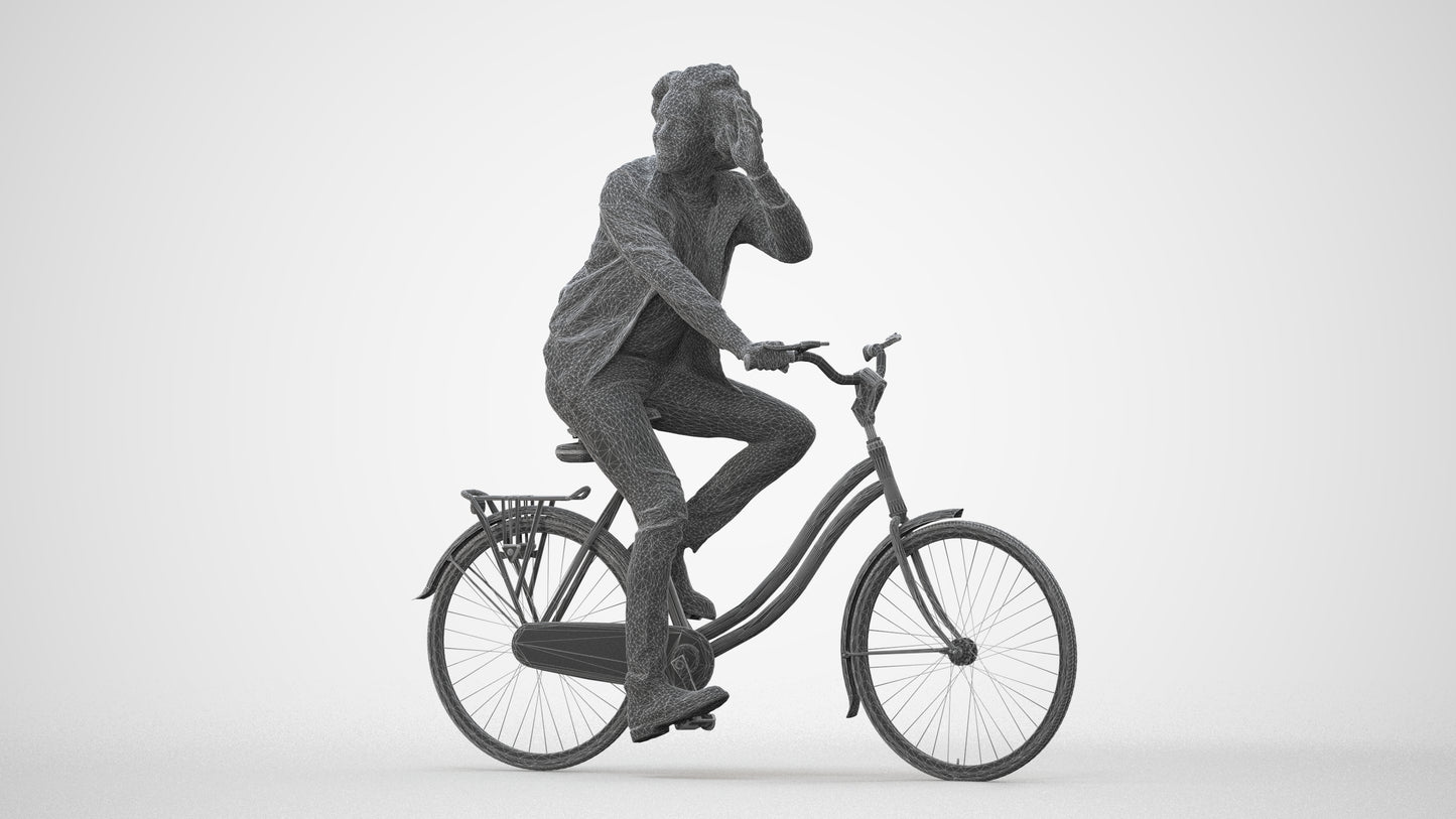 3D people model man casual cycling, scanned human for 3ds Max rendering, square thumbnail