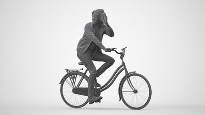 3D people model man casual cycling, scanned human for 3ds Max rendering, square thumbnail