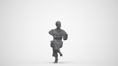 3D scanned woman sitting business, photorealistic archviz people for Enscape and SketchUp, three-quarter front view render