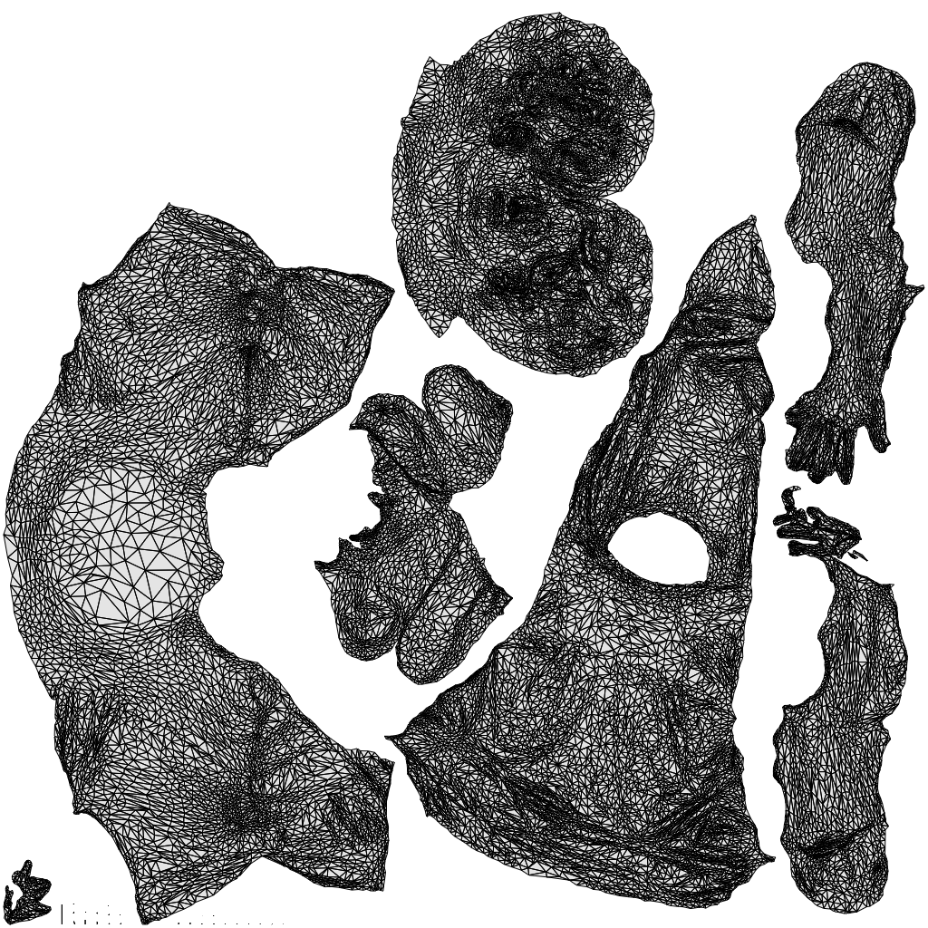 realistic 3D woman sitting, scanned archviz people for Blender and 3ds Max, wireframe top-down view