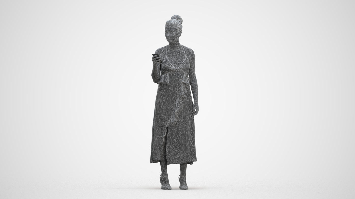 3D people model woman formal formalaffairs, scanned human for 3ds Max rendering, three-quarter front view render