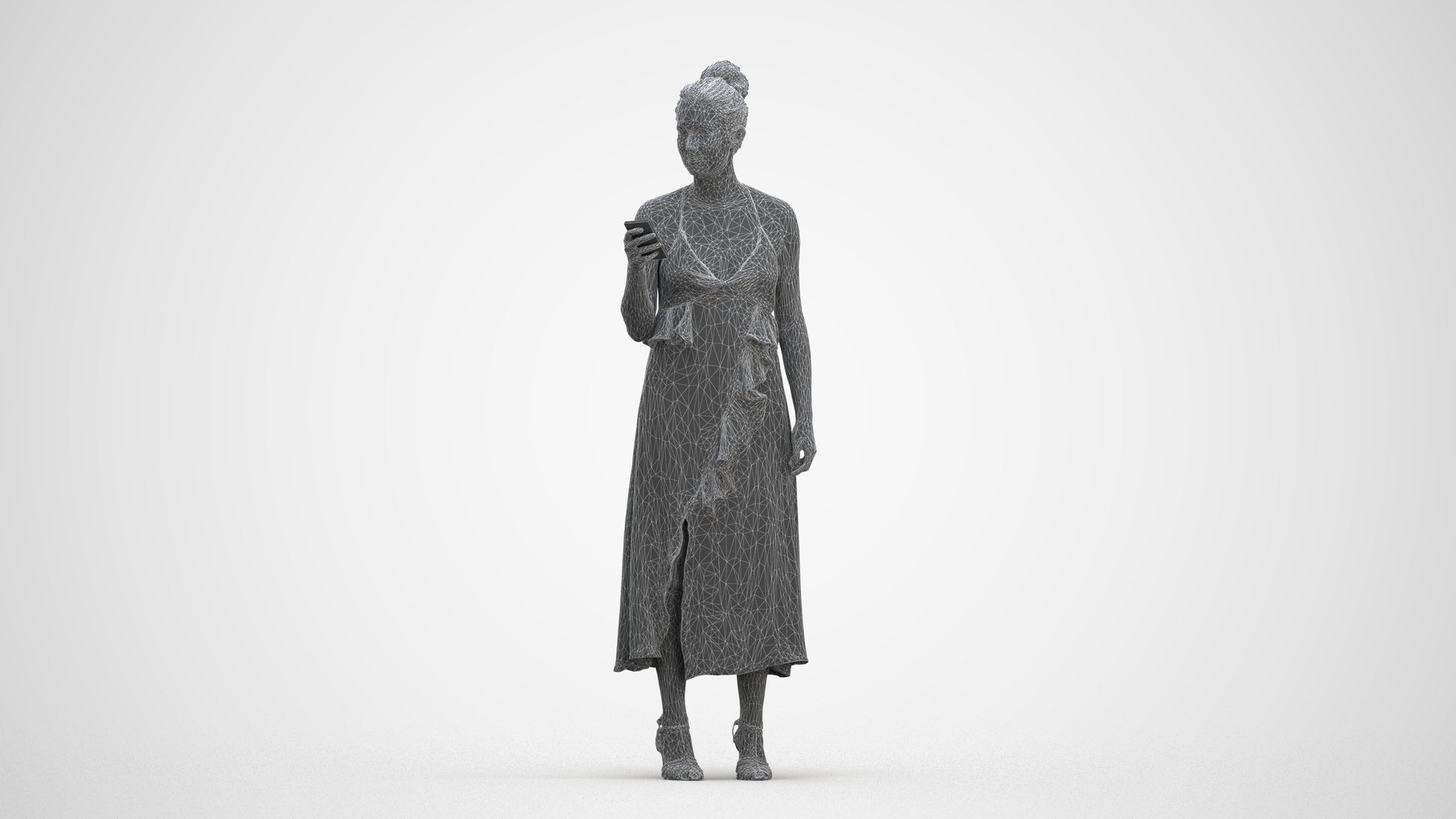 3D people model woman formal formalaffairs, scanned human for 3ds Max rendering, three-quarter front view render