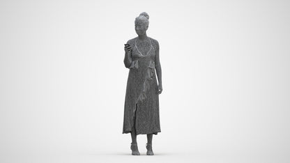 3D people model woman formal formalaffairs, scanned human for 3ds Max rendering, three-quarter front view render