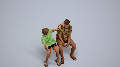 photogrammetry 3D boy kids, realistic human model archviz FBX, back view render