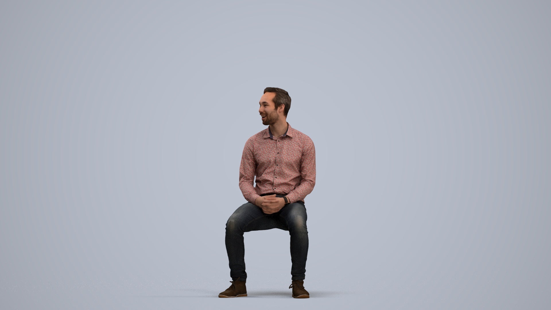 realistic 3D people man casual pool, render-ready for V-Ray and Corona, FBX OBJ, standing pose render