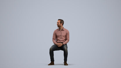 realistic 3D people man casual pool, render-ready for V-Ray and Corona, FBX OBJ, standing pose render