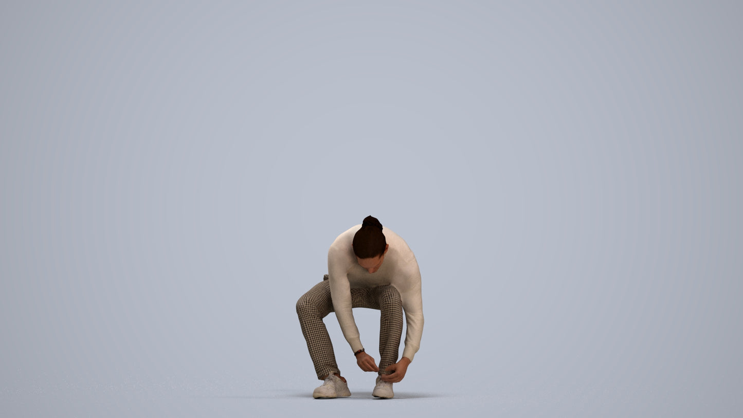 3D scanned man sitting casual, photorealistic archviz people for Enscape and SketchUp, standing pose render