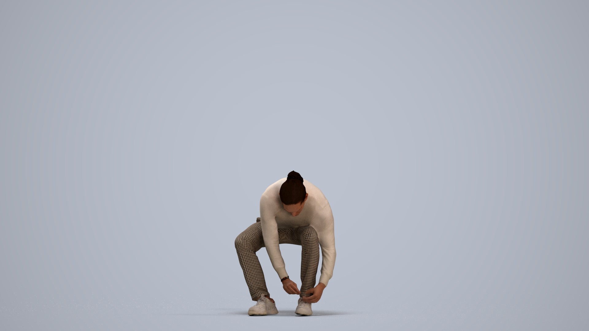 3D scanned man sitting casual, photorealistic archviz people for Enscape and SketchUp, standing pose render