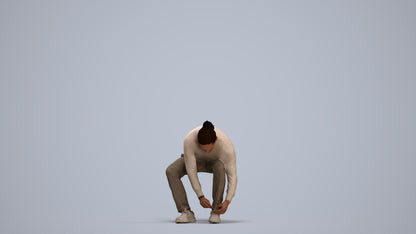 3D scanned man sitting casual, photorealistic archviz people for Enscape and SketchUp, standing pose render