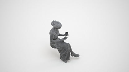 3D people model woman formal formalaffairs, scanned human for 3ds Max rendering, wireframe three-quarter view