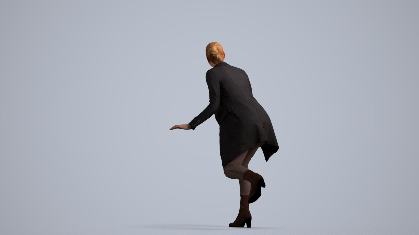 realistic 3D people woman business standing, render-ready for V-Ray and Corona, FBX OBJ, front view render