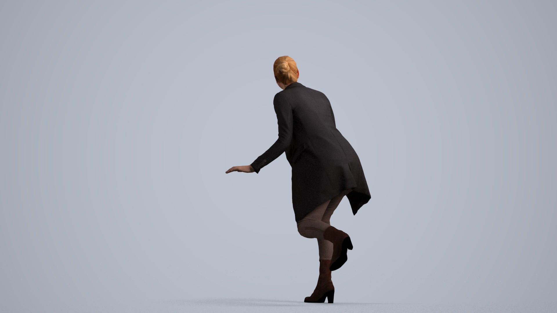 realistic 3D people woman business standing, render-ready for V-Ray and Corona, FBX OBJ, front view render