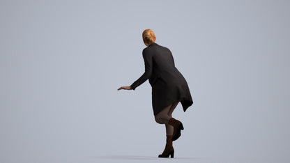 realistic 3D people woman business standing, render-ready for V-Ray and Corona, FBX OBJ, front view render