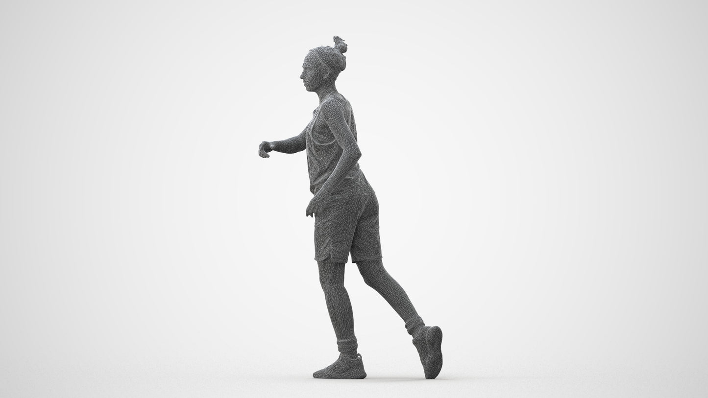 realistic 3D woman sport, scanned archviz people for Blender and 3ds Max, square thumbnail