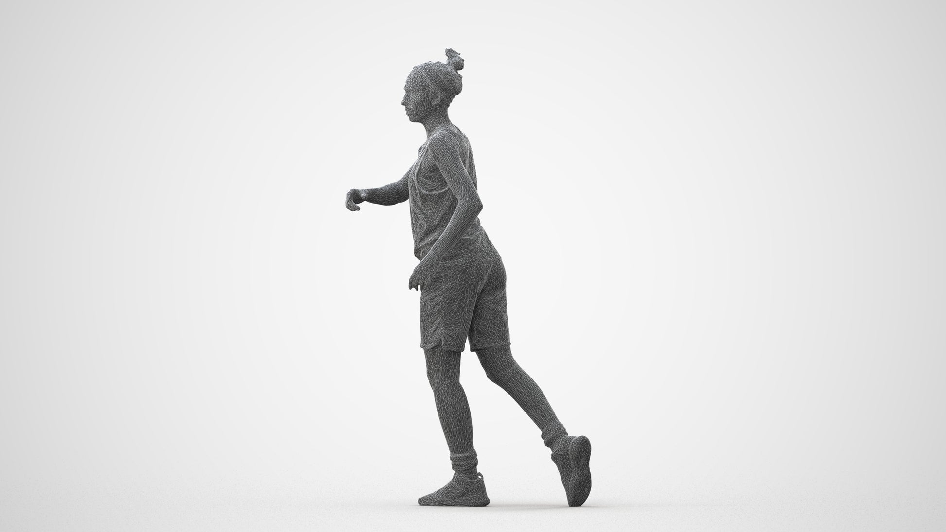 realistic 3D woman sport, scanned archviz people for Blender and 3ds Max, square thumbnail