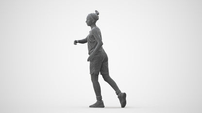 realistic 3D woman sport, scanned archviz people for Blender and 3ds Max, square thumbnail