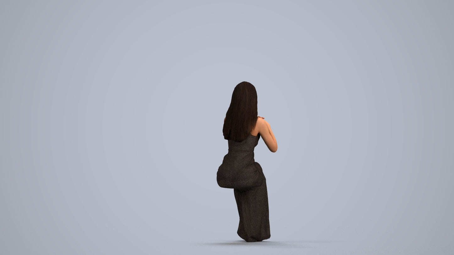 scanned 3D woman business formal, photogrammetry people for Enscape and V-Ray, front view render