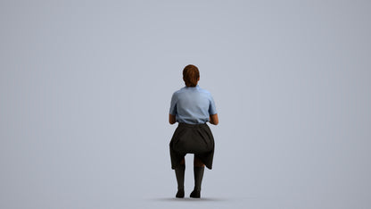 3D people model girl kids, scanned human for 3ds Max rendering, front view render
