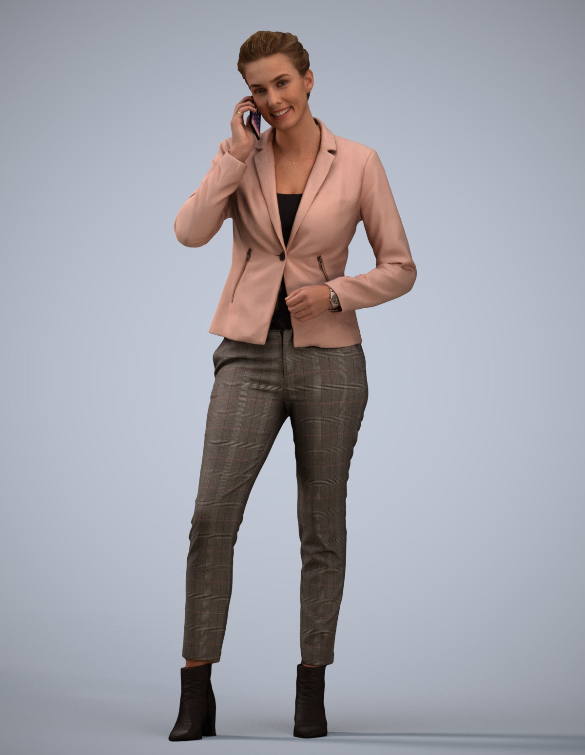 scanned 3D woman business, photogrammetry people for Enscape and V-Ray