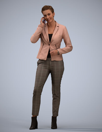 scanned 3D woman business, photogrammetry people for Enscape and V-Ray
