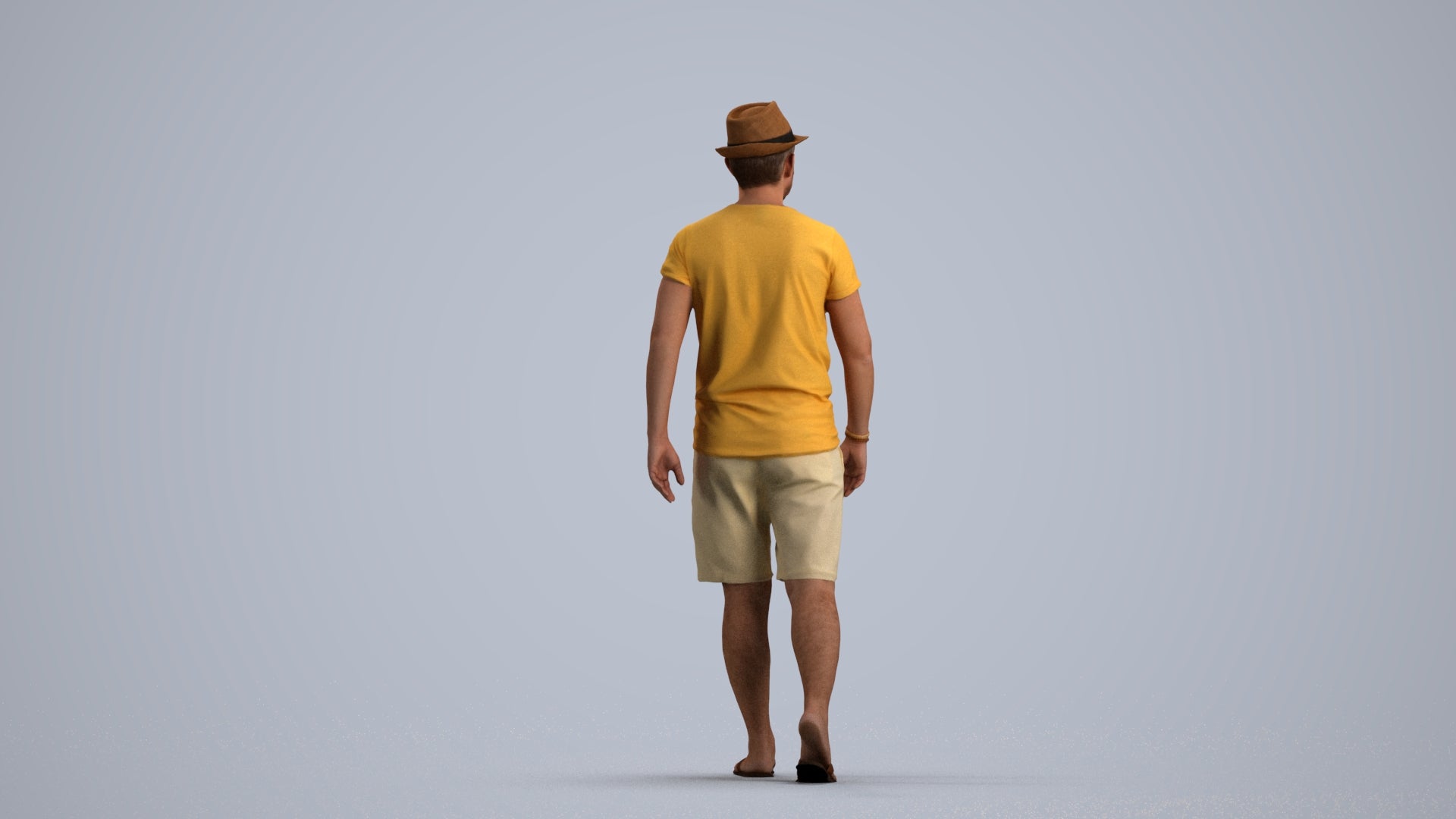 3D people model man casual walking, scanned human for 3ds Max rendering, front view render