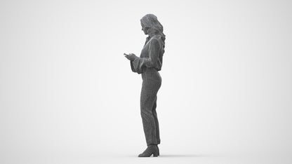 scanned 3D woman business standing, photogrammetry people for Enscape and V-Ray, square thumbnail