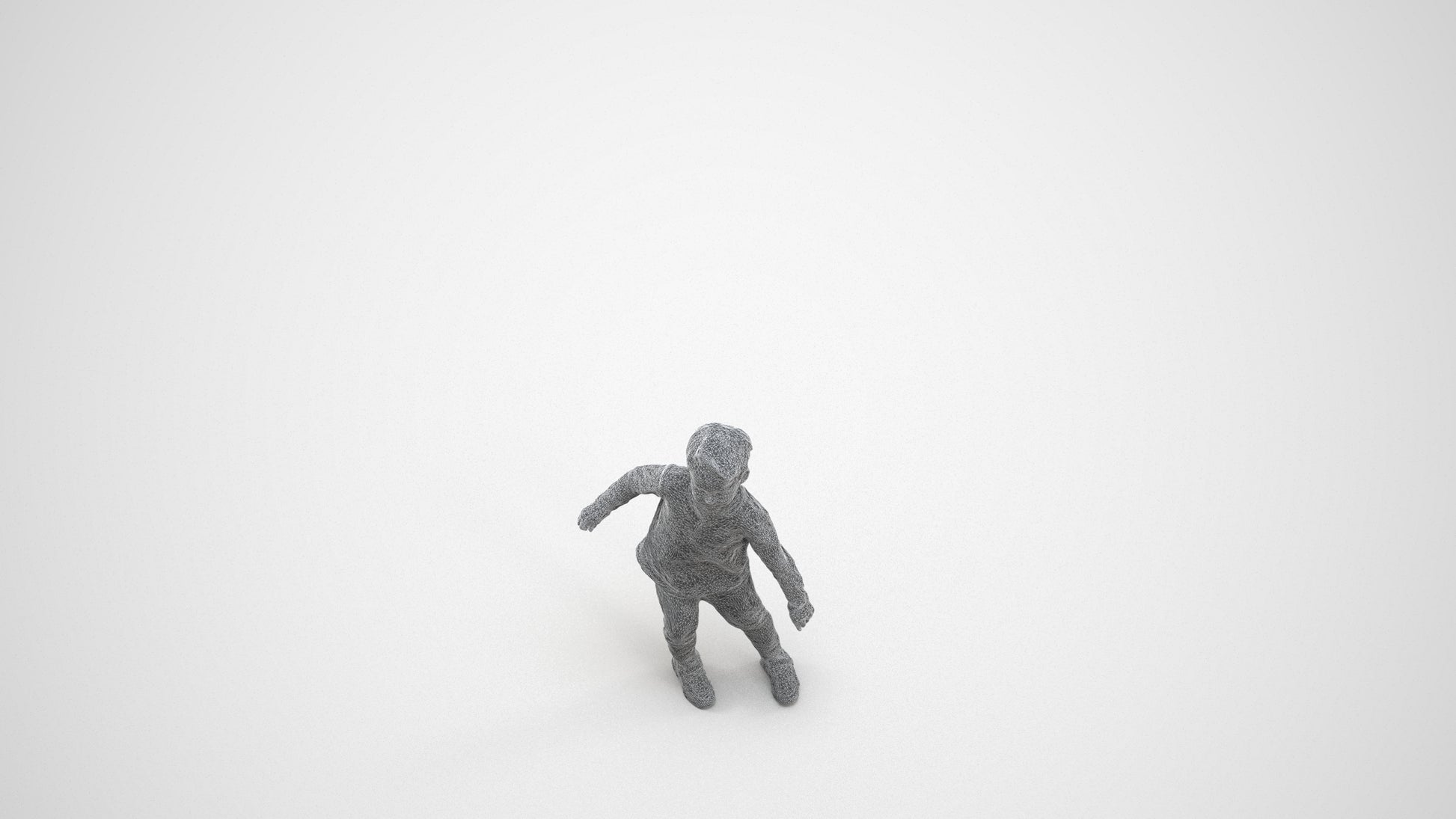 photogrammetry 3D boy casual kids, realistic human model archviz FBX, wireframe three-quarter view