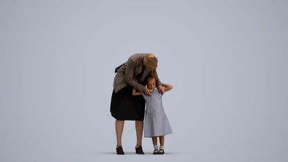 realistic 3D human girl casual kids, archviz people FBX OBJ for Blender, standing pose render