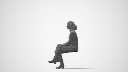 3D human model woman business, photogrammetry scanned person for archviz, square thumbnail