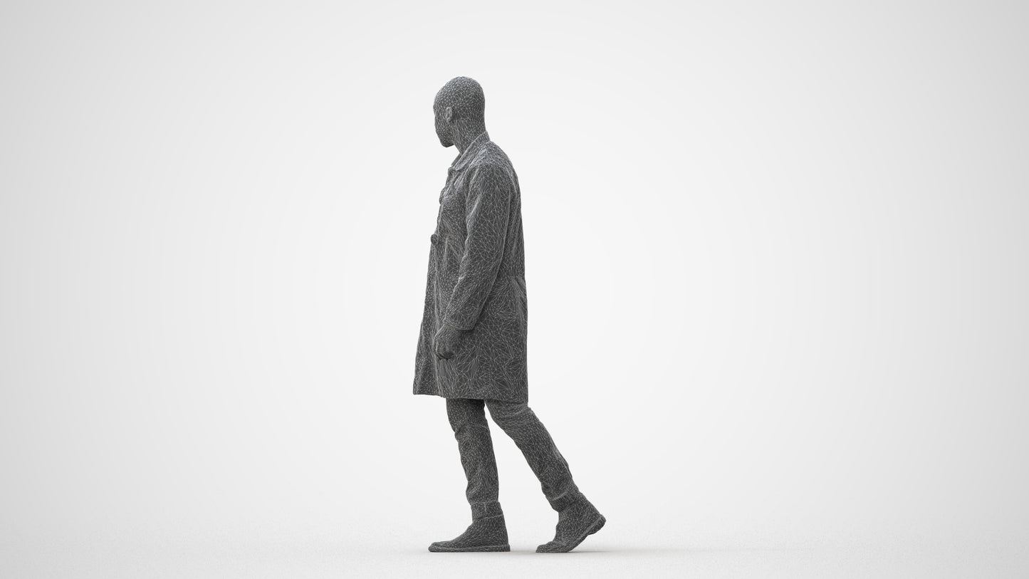 3D human model man medical, photogrammetry scanned person for archviz, square thumbnail