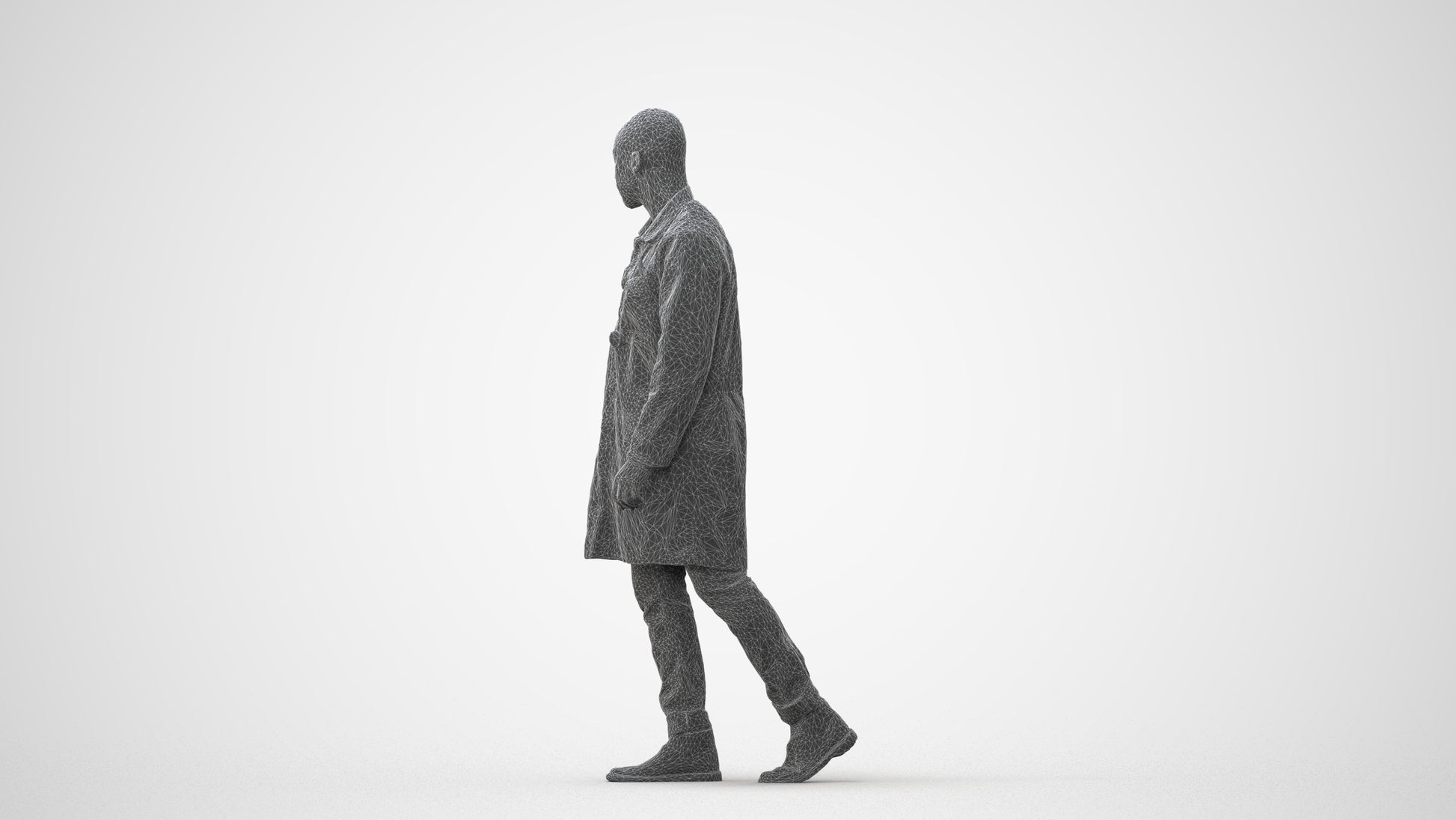 3D human model man medical, photogrammetry scanned person for archviz, square thumbnail