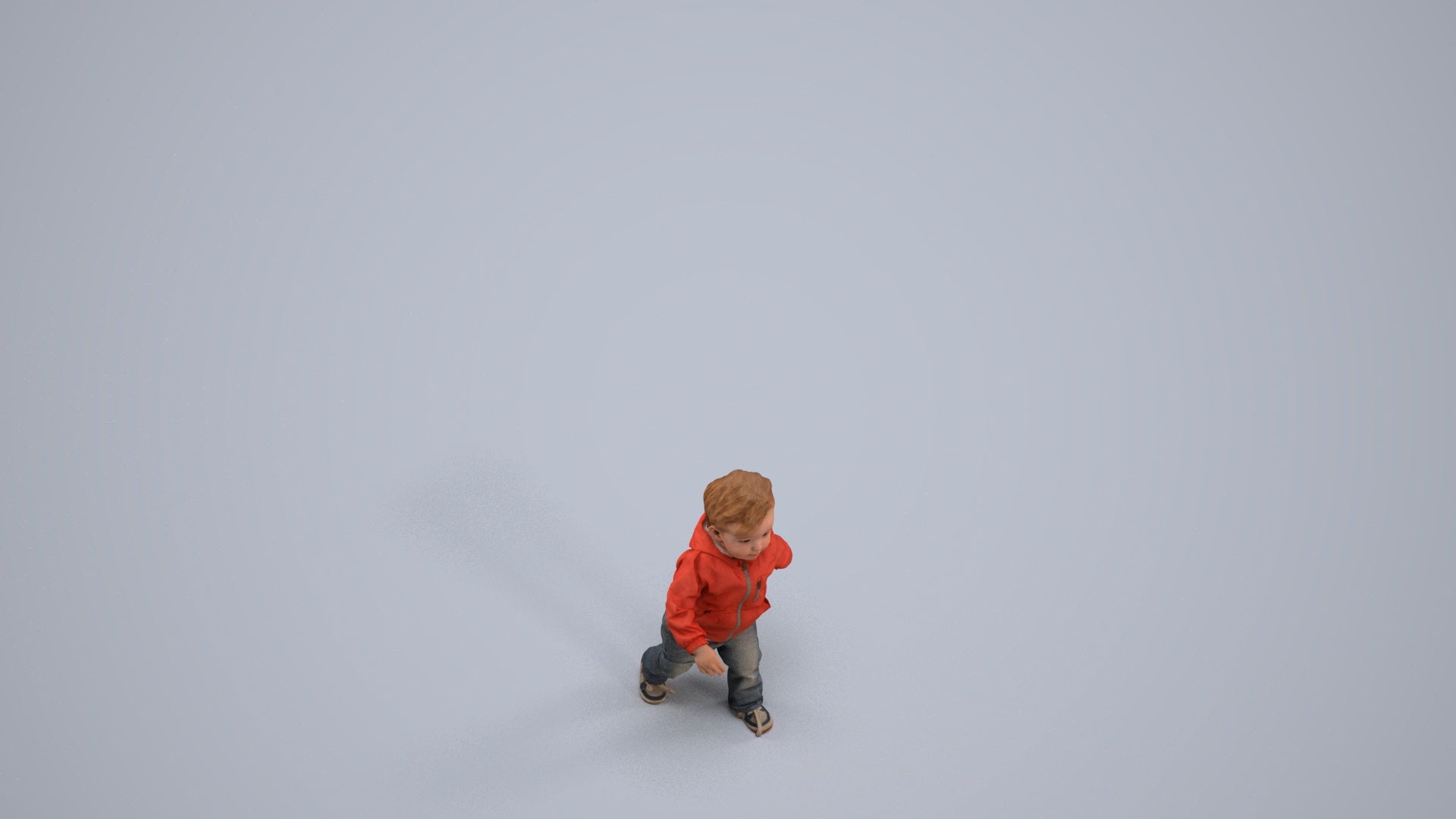 realistic 3D human boy casual kids, archviz people FBX OBJ for Blender, back view render