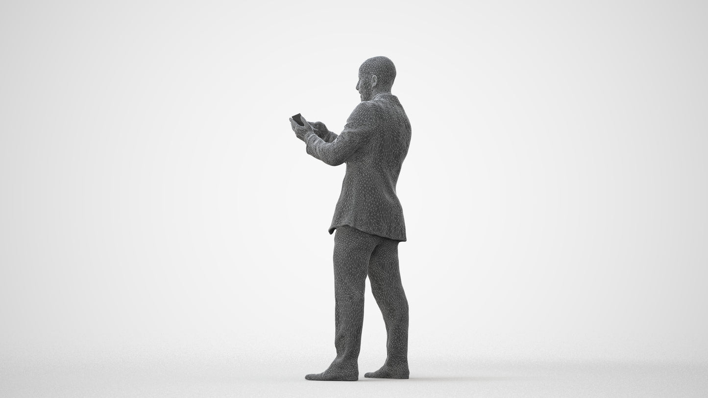 photogrammetry 3D man business, realistic human model archviz FBX, square thumbnail