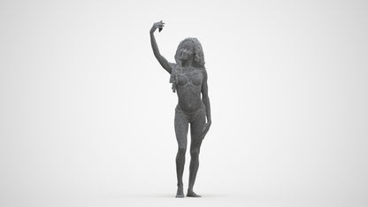 3D people model woman pool, scanned human for 3ds Max rendering, three-quarter front view render